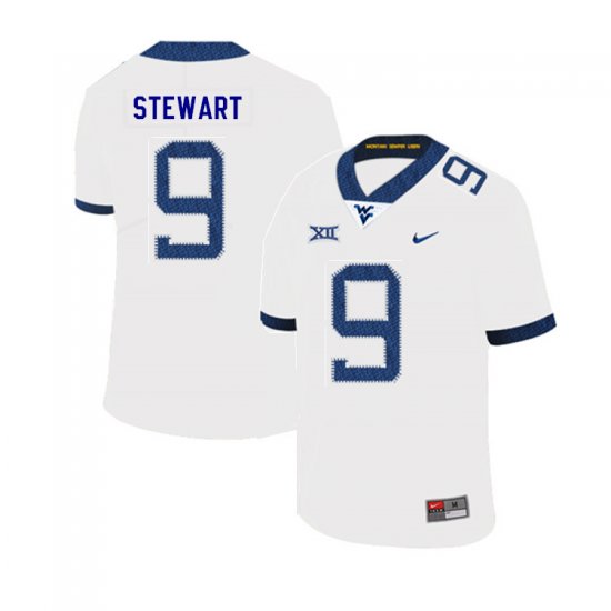 Men's West Virginia Mountaineers NCAA #9 Jovanni Stewart White Authentic Nike 2019 Stitched College Football Jersey ZY15R87TQ